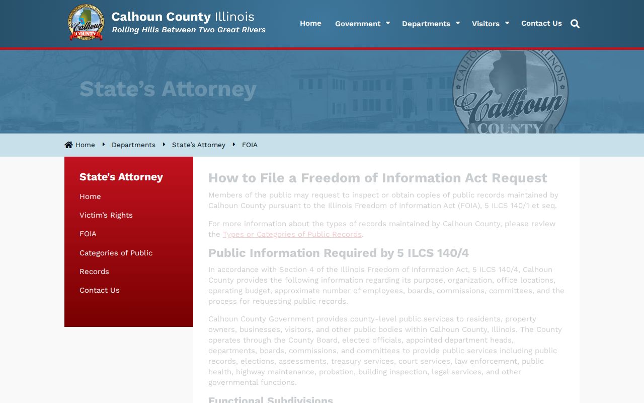 Calhoun County Illinois FOIA request instructions